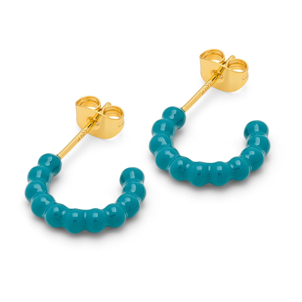 LULU Copenhagen Color Ball Hoops - Small - Paires Hoops Retro Blue