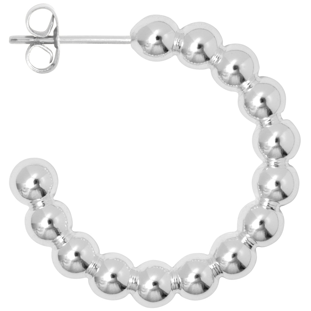 LULU Copenhagen Color Ball Hoops Large paire Hoops Silver Plated