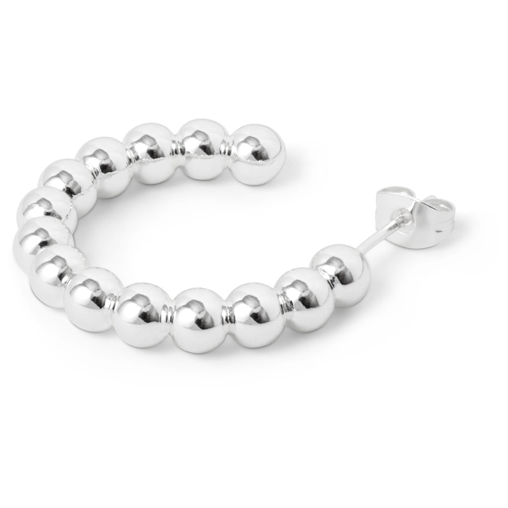 LULU Copenhagen Color Ball Hoops Large paire Hoops Silver Plated