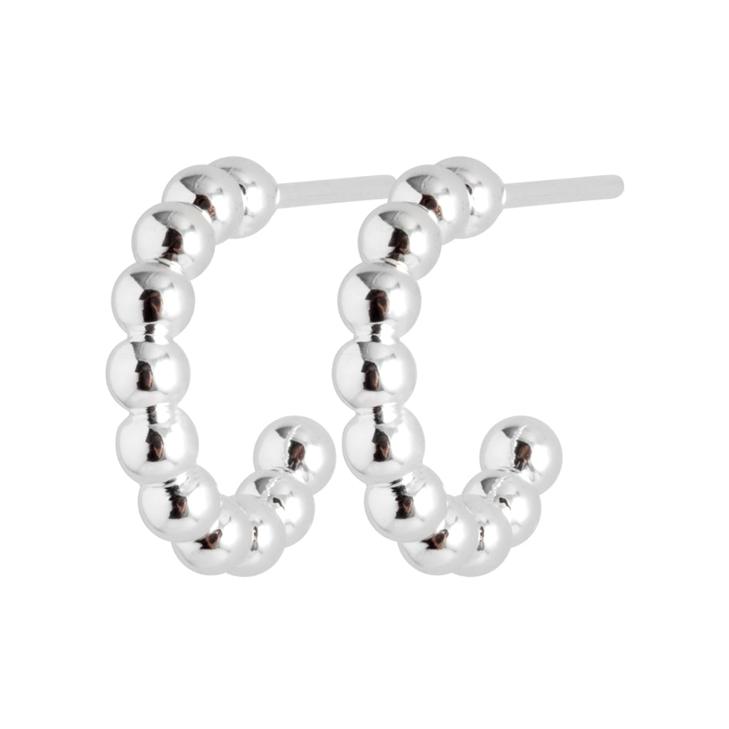 LULU Copenhagen Color Ball Hoops Small paire Hoops Silver Plated
