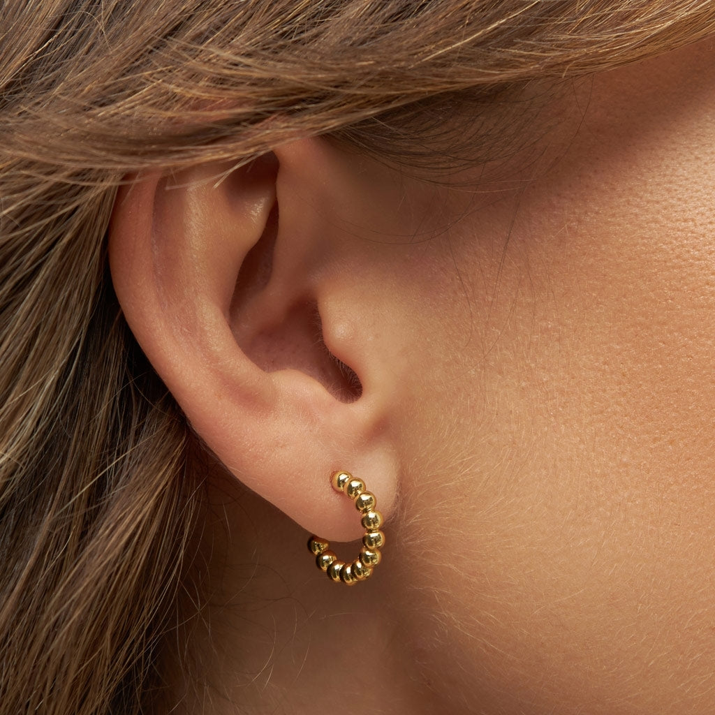 LULU Copenhagen Color Ball Hoops Small paire Hoops Gold Plated