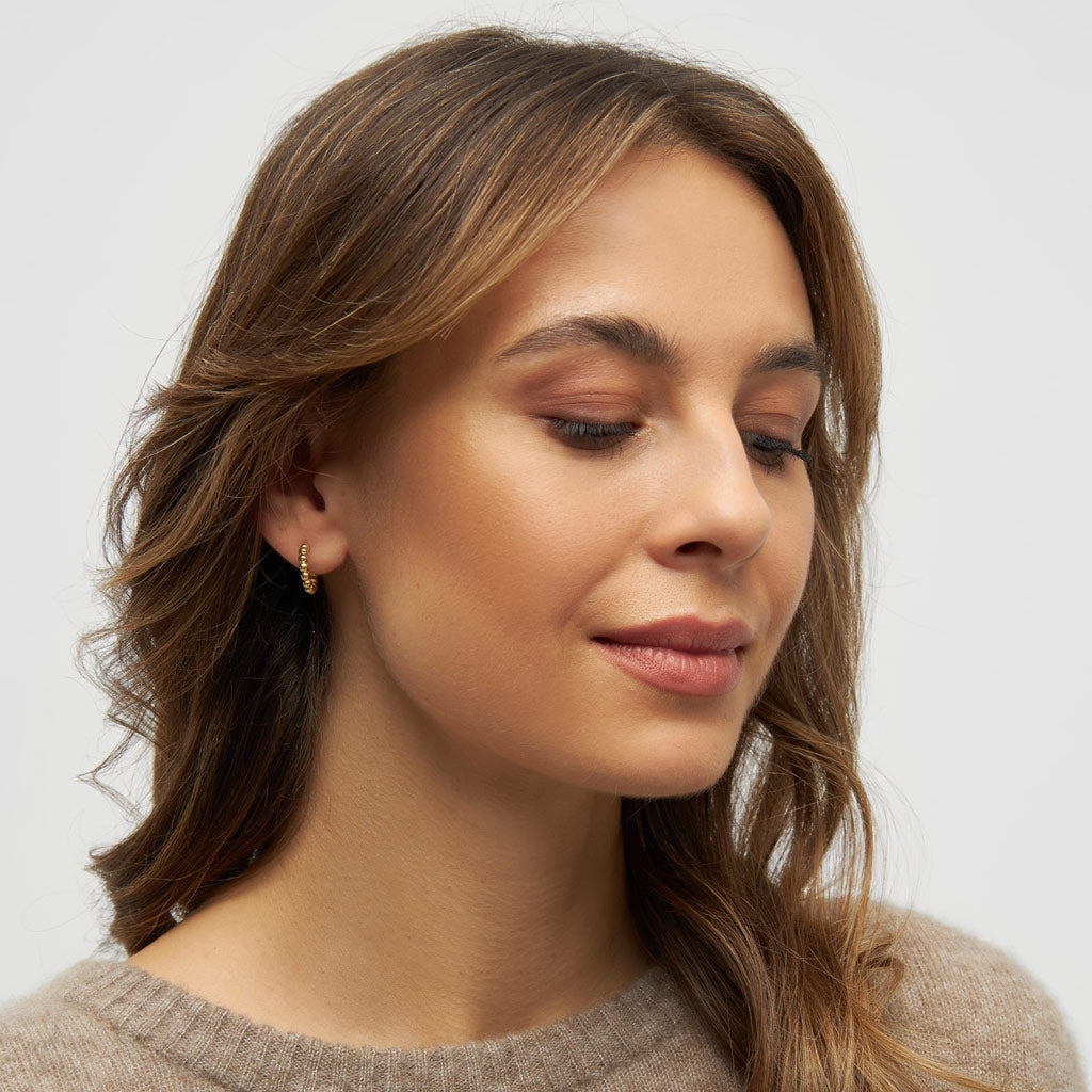 LULU Copenhagen Color Ball Hoops Small paire Hoops Gold Plated