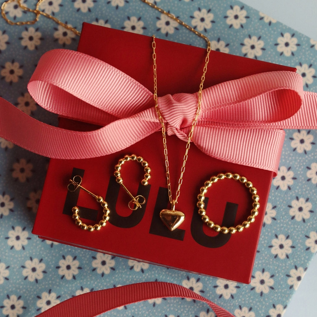 LULU Copenhagen Color Ball Hoops Small paire Hoops Gold Plated