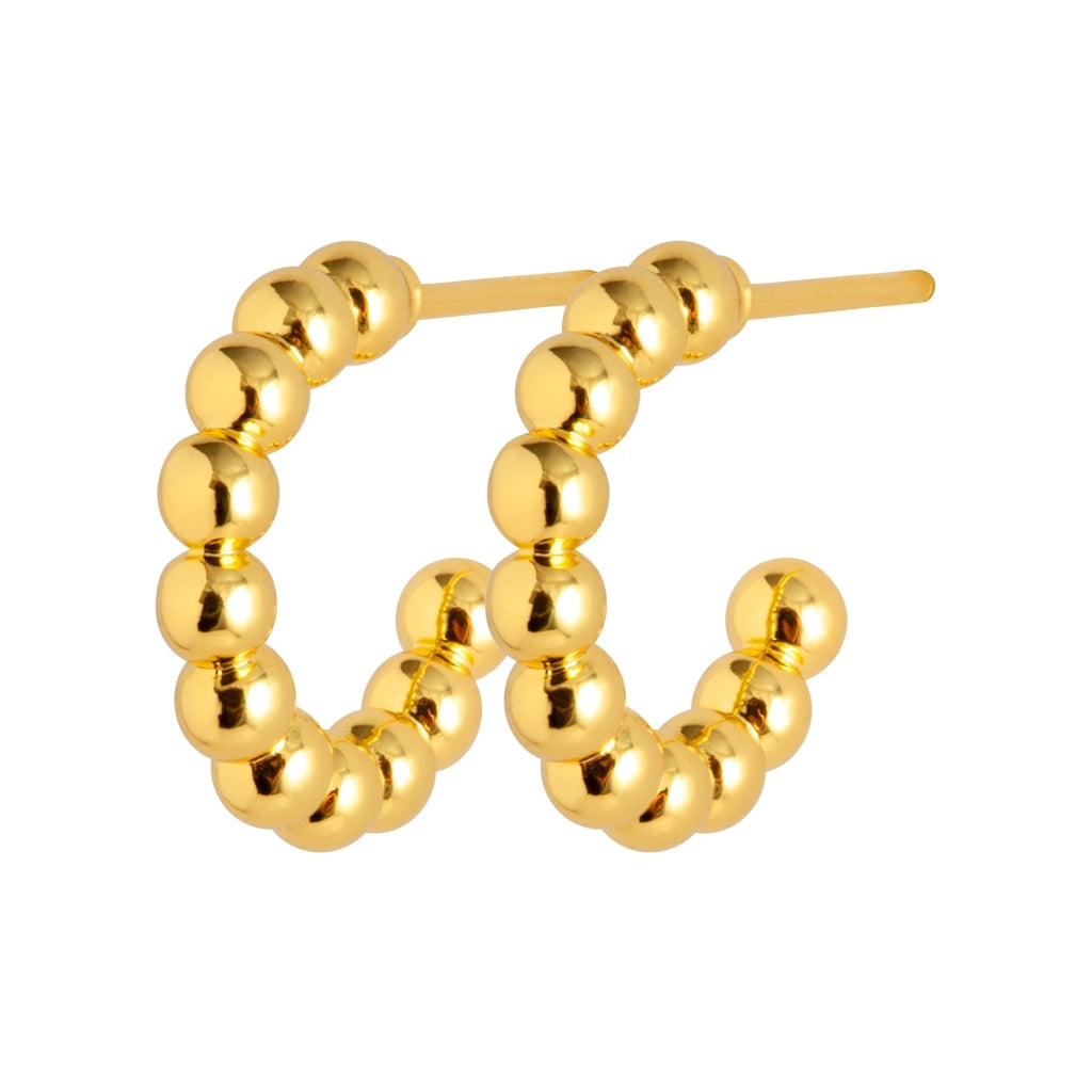 LULU Copenhagen Color Ball Hoops Small paire Hoops Gold Plated