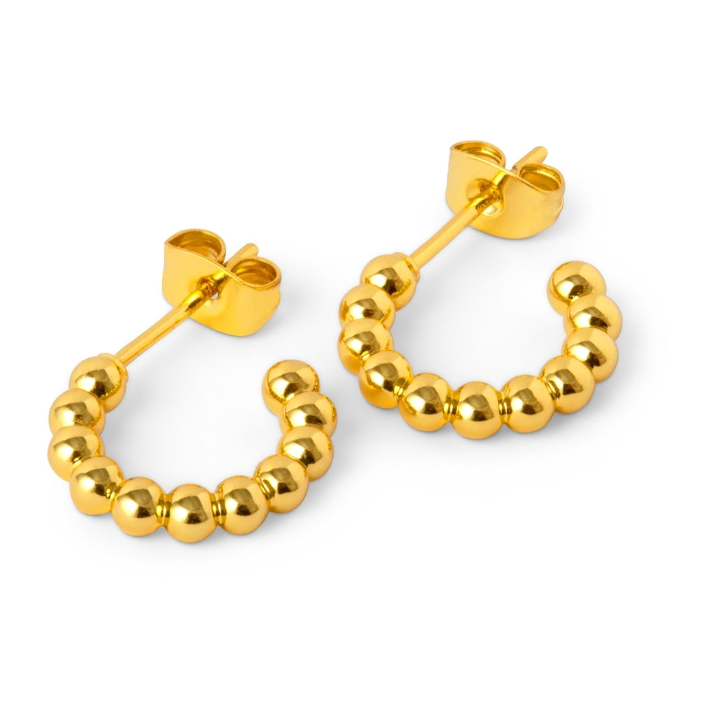 LULU Copenhagen Color Ball Hoops Small paire Hoops Gold Plated