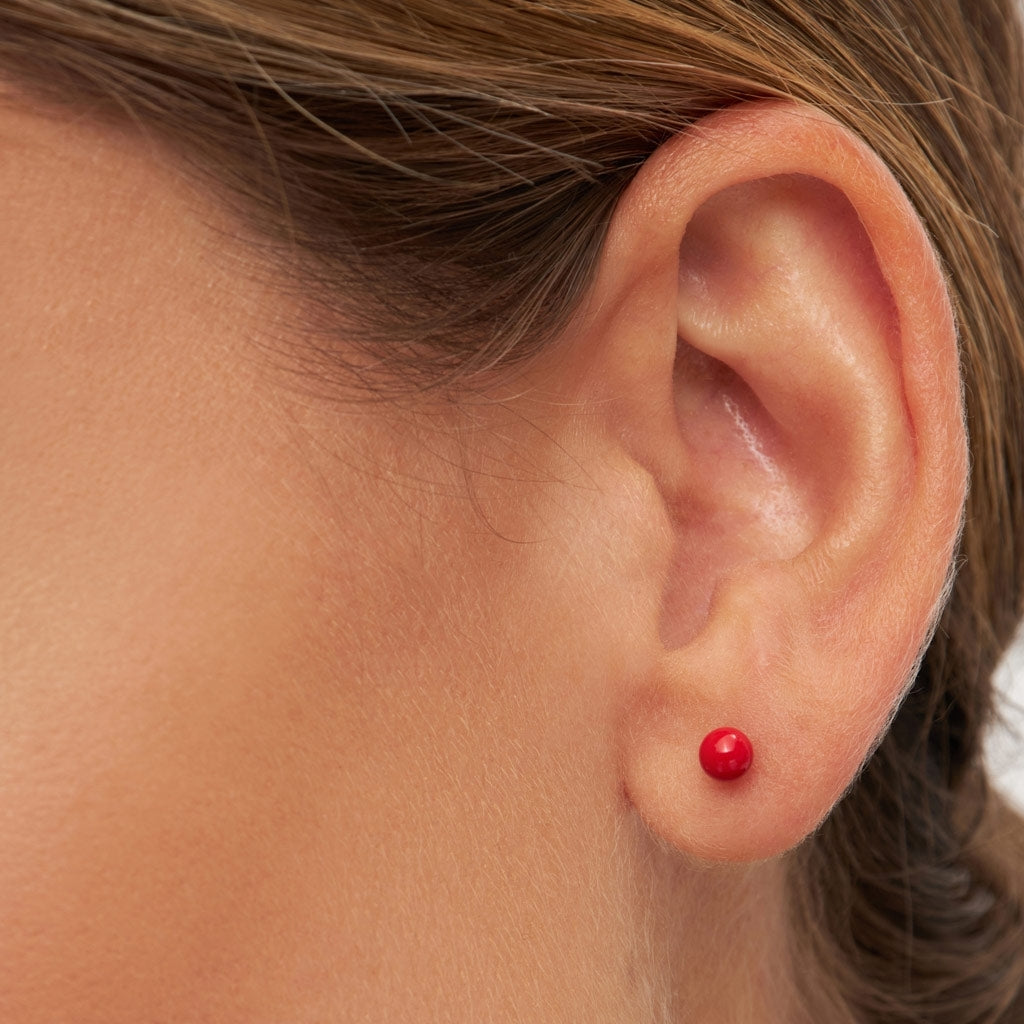 LULU Copenhagen Color Ball Medium boucle d'oreille 1 pièce Ear stud, 1 pcs Passion Red