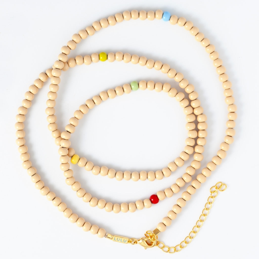 LULU Copenhagen Color Ball Collier long Necklaces Buttercream/Multi