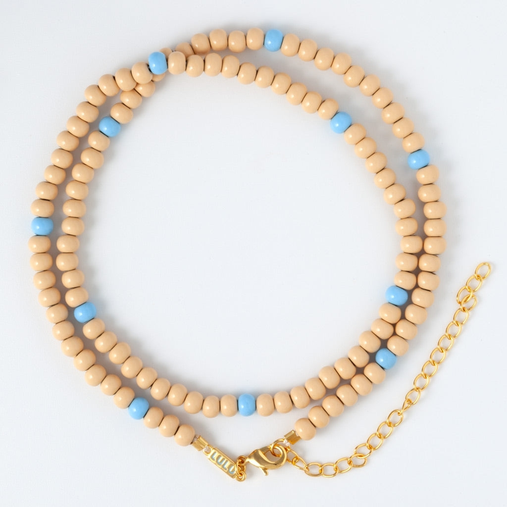 LULU Copenhagen Color Ball Collier court Necklaces Buttercream/Light Blue