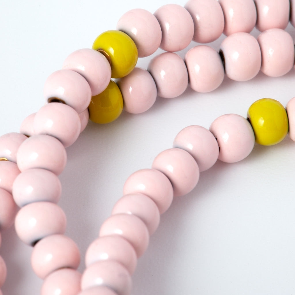 LULU Copenhagen Color Ball Collier court Necklaces Silke Light Pink/ Lime