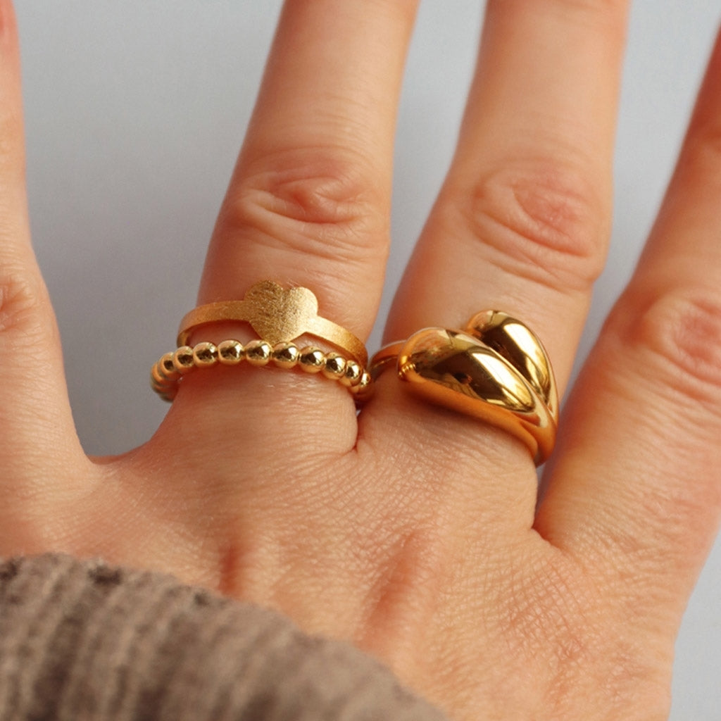 LULU Copenhagen Color Ball Ring Rings Gold Plated