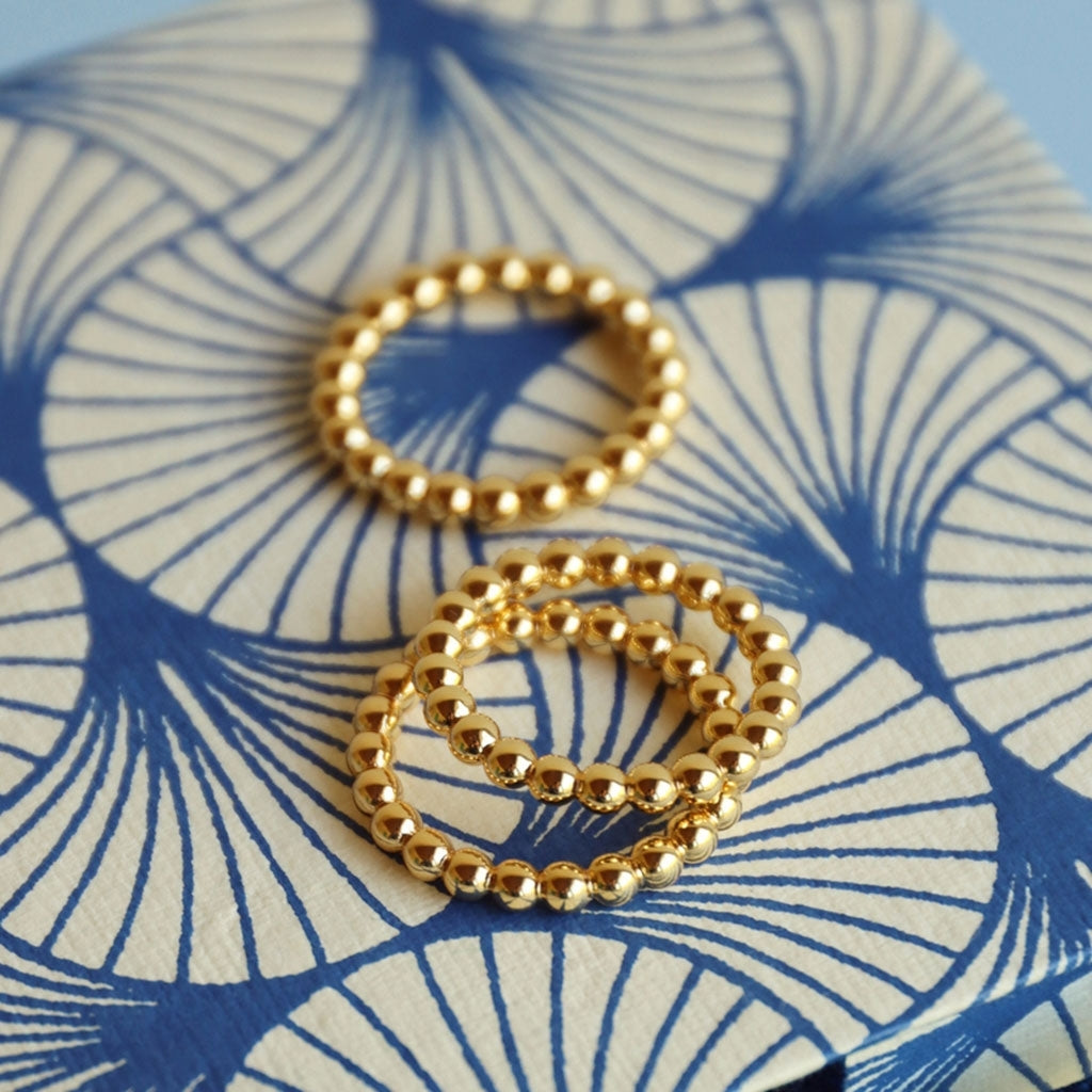 LULU Copenhagen Color Ball Ring Rings Gold Plated