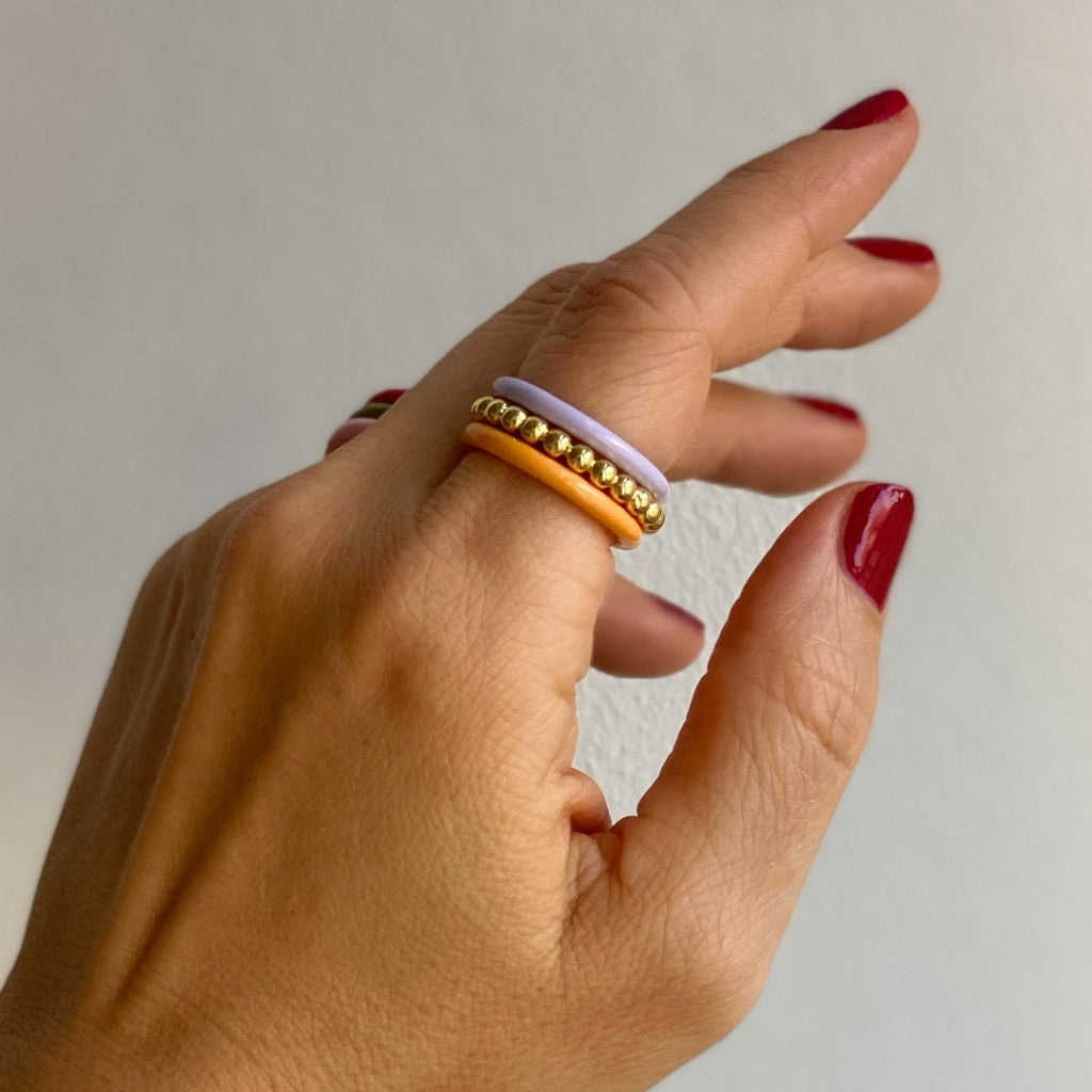 LULU Copenhagen Color Ball Ring Rings Gold Plated