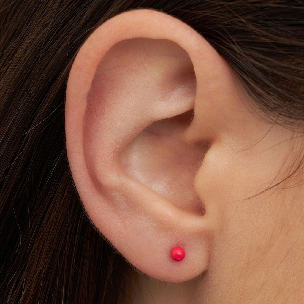 LULU Copenhagen Color Ball boucle d'oreille 1 pièce Ear stud, 1 pcs Hot Coral