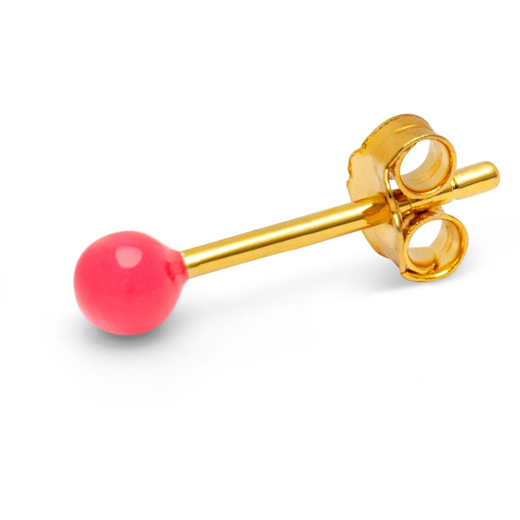 LULU Copenhagen Color Ball boucle d'oreille 1 pièce Ear stud, 1 pcs Hot Coral
