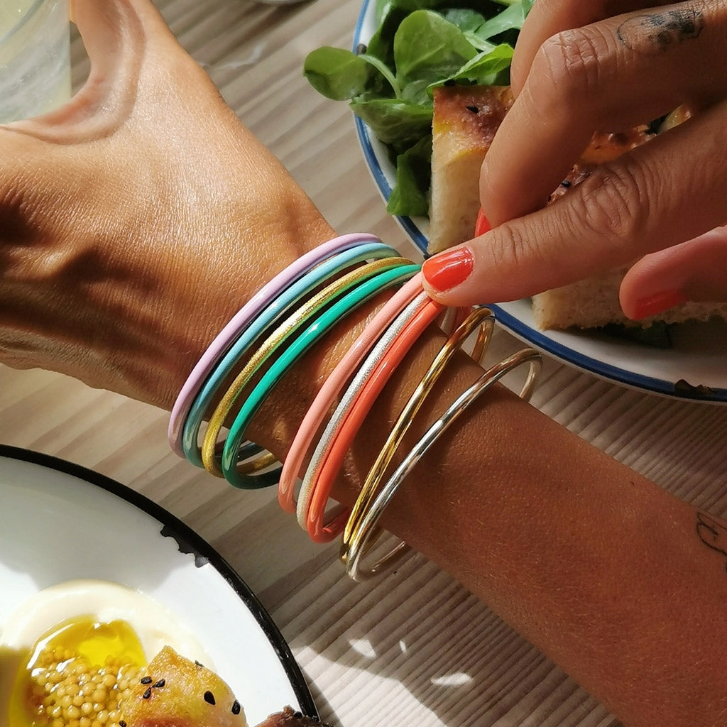 LULU Copenhagen Color Bangle brossé Bracelets Gold Plated