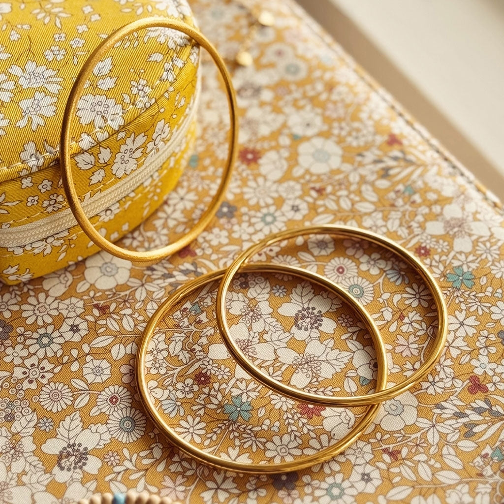 LULU Copenhagen Color Bangle brossé Bracelets Gold Plated