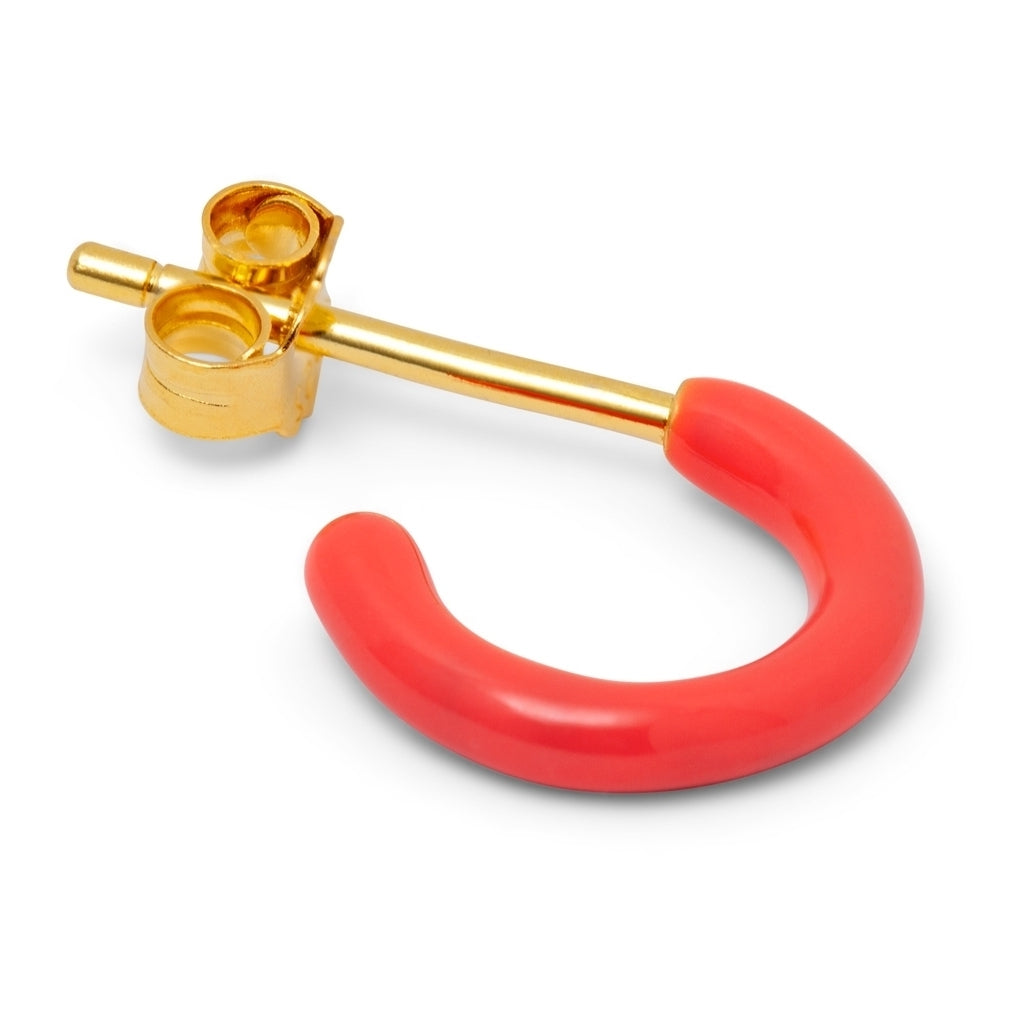 LULU Copenhagen Color Hoop 1 pcs - Box Ear stud, 1 pcs Coral