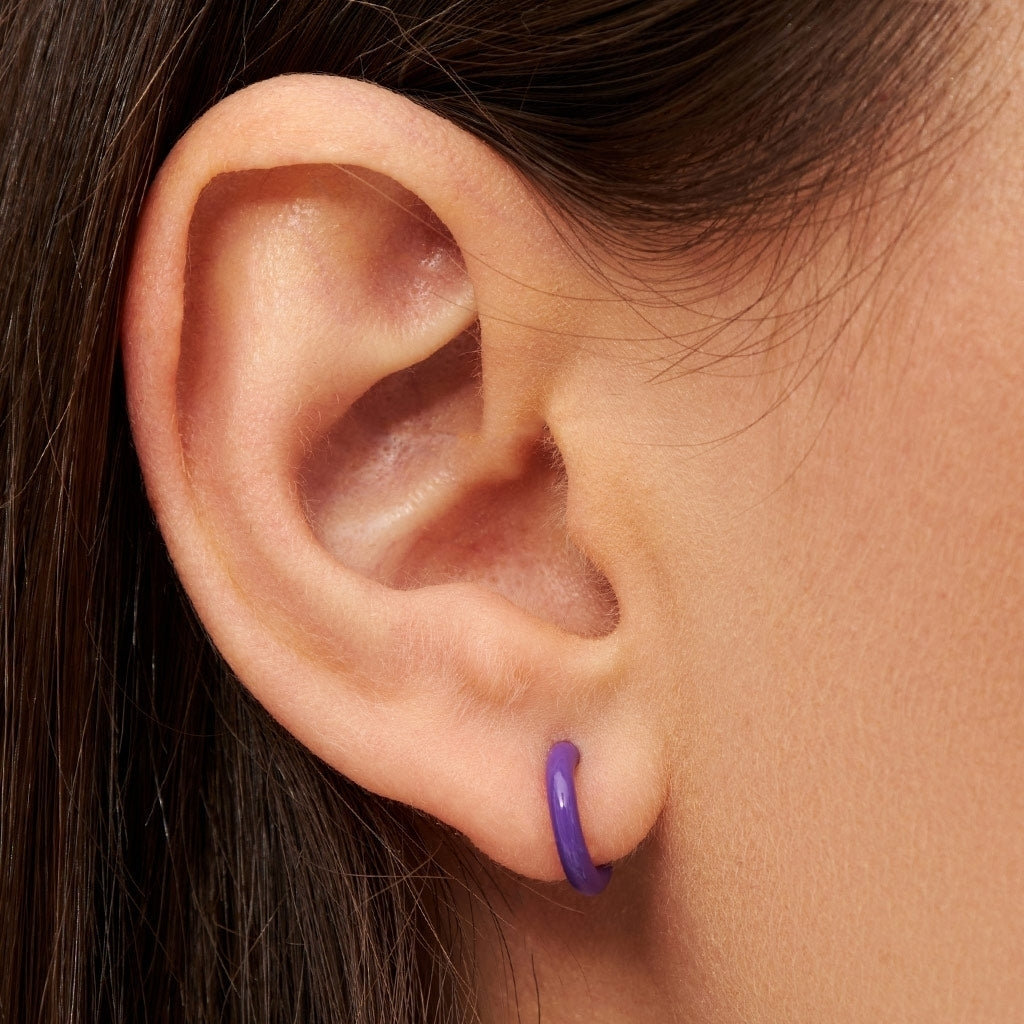 LULU Copenhagen Color Hoop 1 pcs - Box Ear stud, 1 pcs Deep Purple