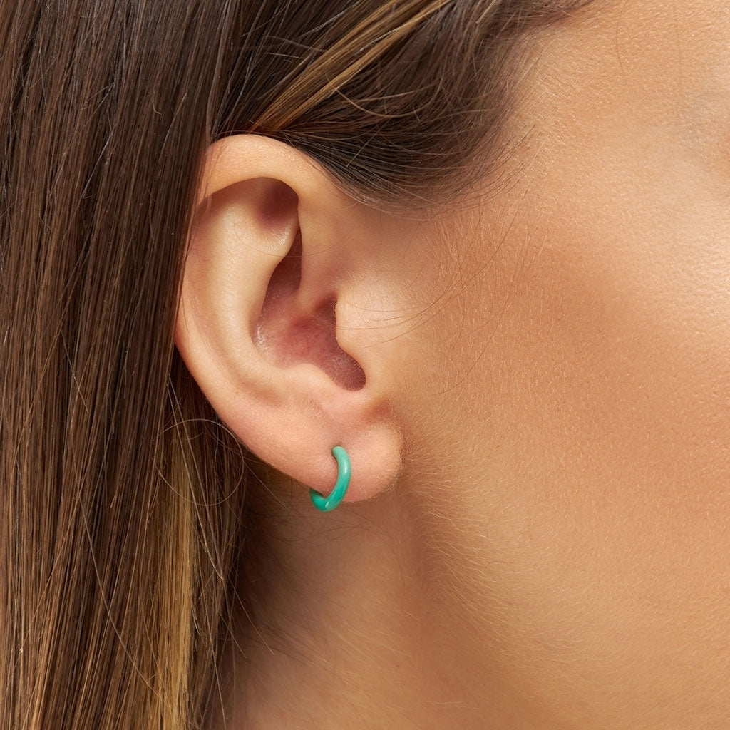 LULU Copenhagen Color Hoop 1 pcs - Box Ear stud, 1 pcs Light Green