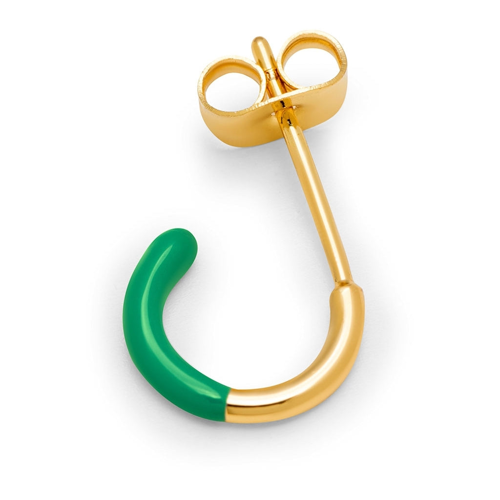 LULU Copenhagen Color Hoop Half Dip boucle d'oreille 1 pièce plaqué or Hoops Light Green