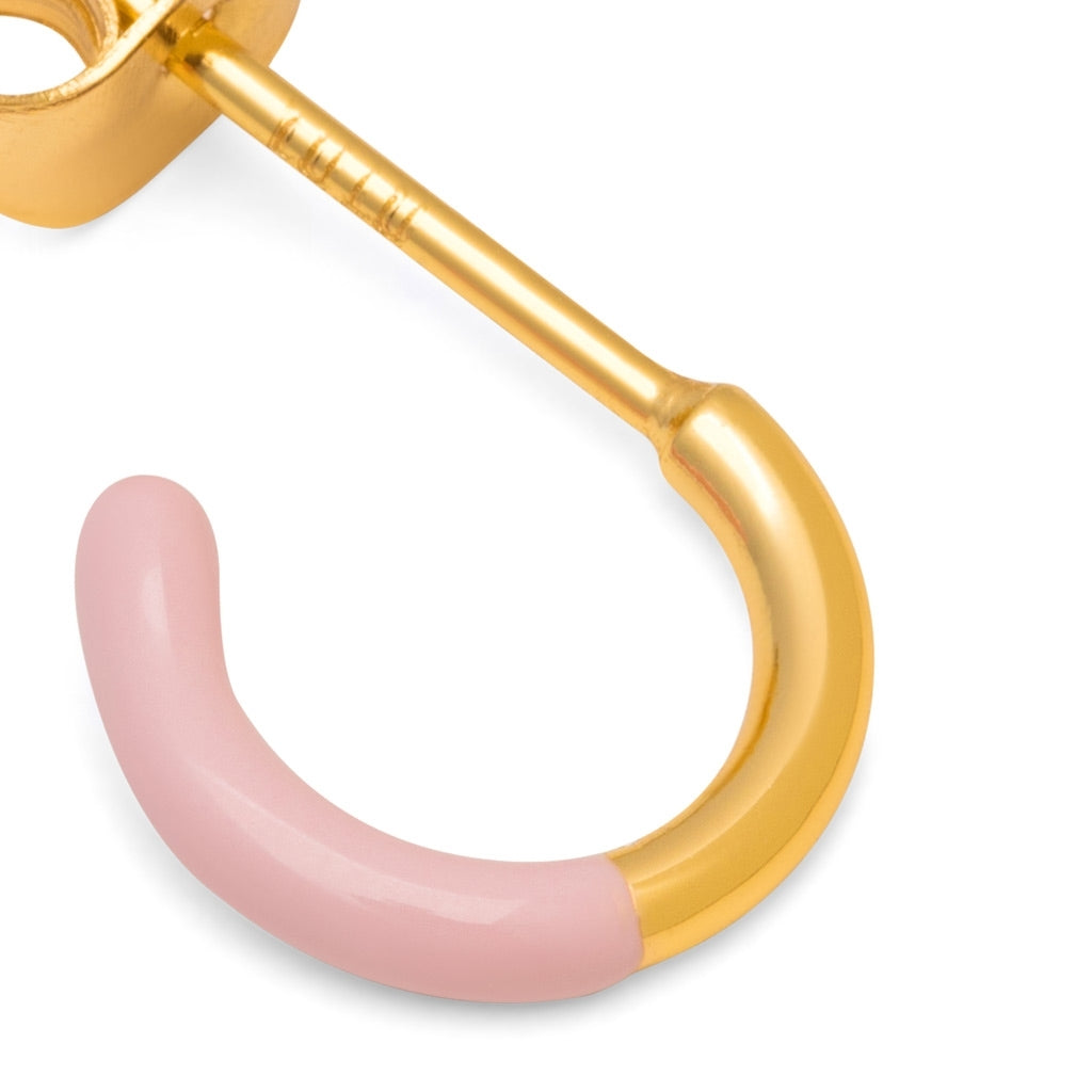 LULU Copenhagen Color Hoop Half Dip boucle d'oreille 1 pièce plaqué or Hoops Light pink