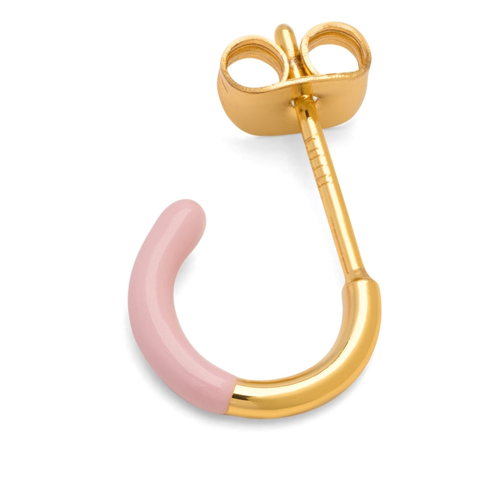 LULU Copenhagen Color Hoop Half Dip boucle d'oreille 1 pièce plaqué or Hoops Light pink