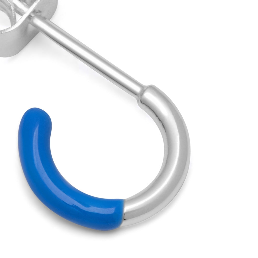 LULU Copenhagen Color Hoop Half Dip boucle d'oreille 1 pièce plaqué argent Hoops Blue