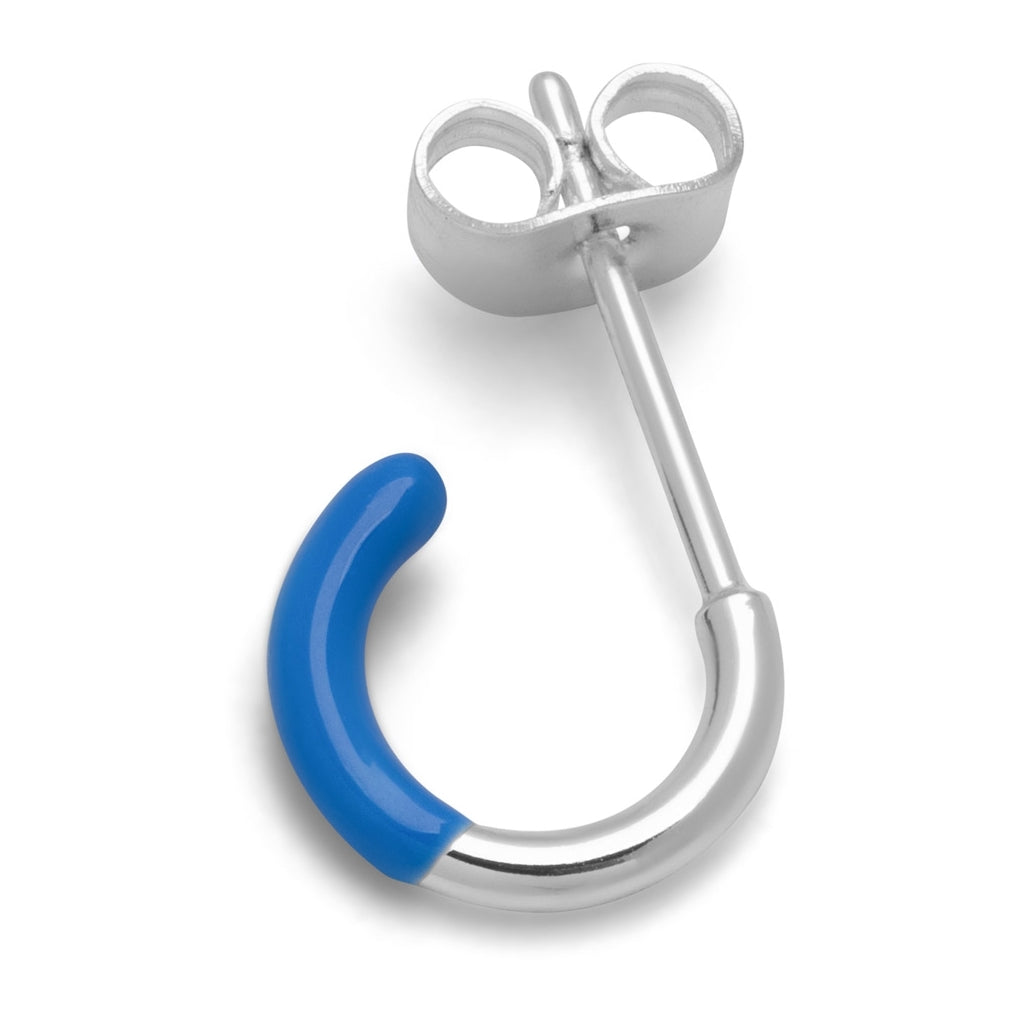 LULU Copenhagen Color Hoop Half Dip boucle d'oreille 1 pièce plaqué argent Hoops Blue