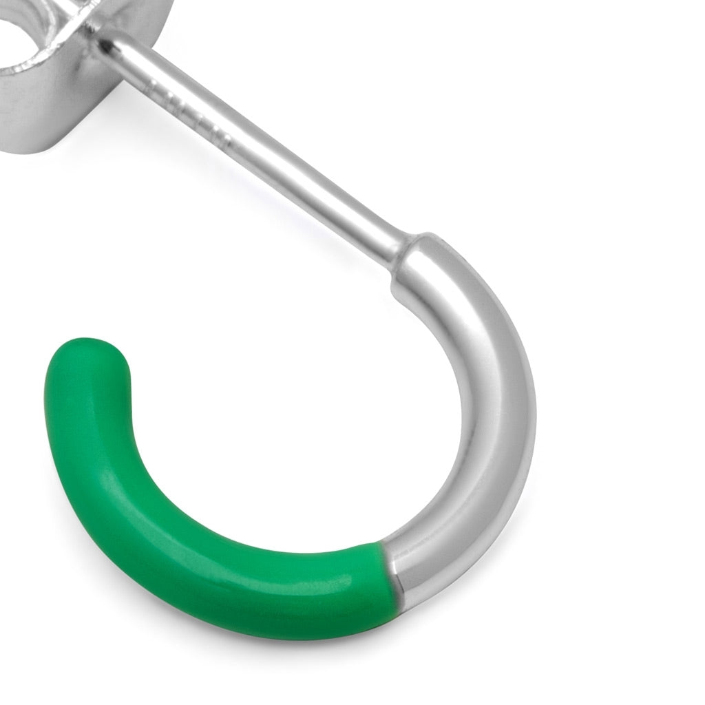 LULU Copenhagen Color Hoop Half Dip boucle d'oreille 1 pièce plaqué argent Hoops Light Green