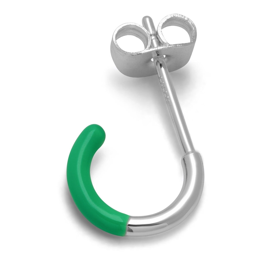 LULU Copenhagen Color Hoop Half Dip boucle d'oreille 1 pièce plaqué argent Hoops Light Green