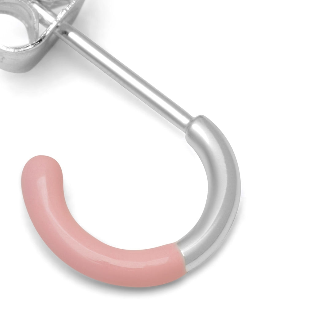 LULU Copenhagen Color Hoop Half Dip boucle d'oreille 1 pièce plaqué argent Hoops Light pink