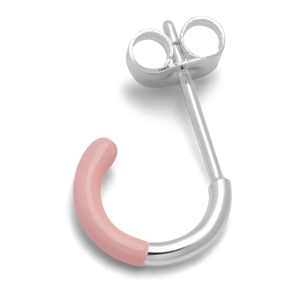 LULU Copenhagen Color Hoop Half Dip boucle d'oreille 1 pièce plaqué argent Hoops Light pink
