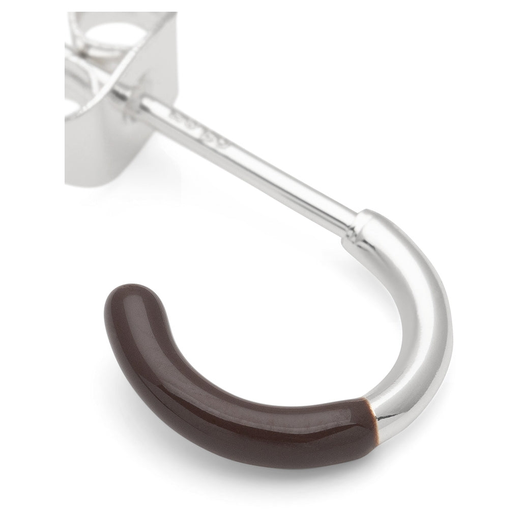 LULU Copenhagen Color Hoop Half Dip boucle d'oreille 1 pièce plaqué argent Hoops Cocoa Powder