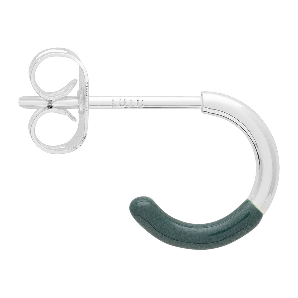 LULU Copenhagen Color Hoop Half Dip boucle d'oreille 1 pièce plaqué argent Hoops North Sea Green