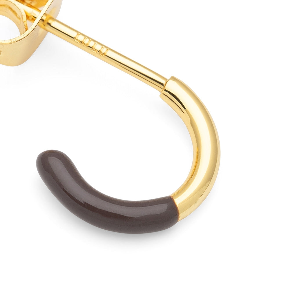 LULU Copenhagen Color Hoop Half Dip boucle d'oreille 1 pièce plaqué or Hoops Cocoa Powder