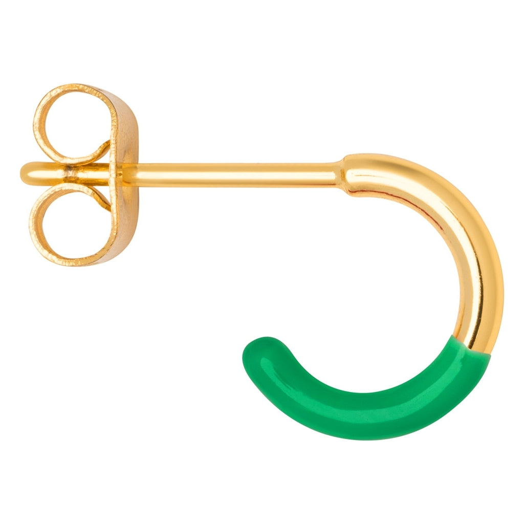 LULU Copenhagen Color Hoop Half Dip boucle d'oreille 1 pièce plaqué or Hoops Light Green