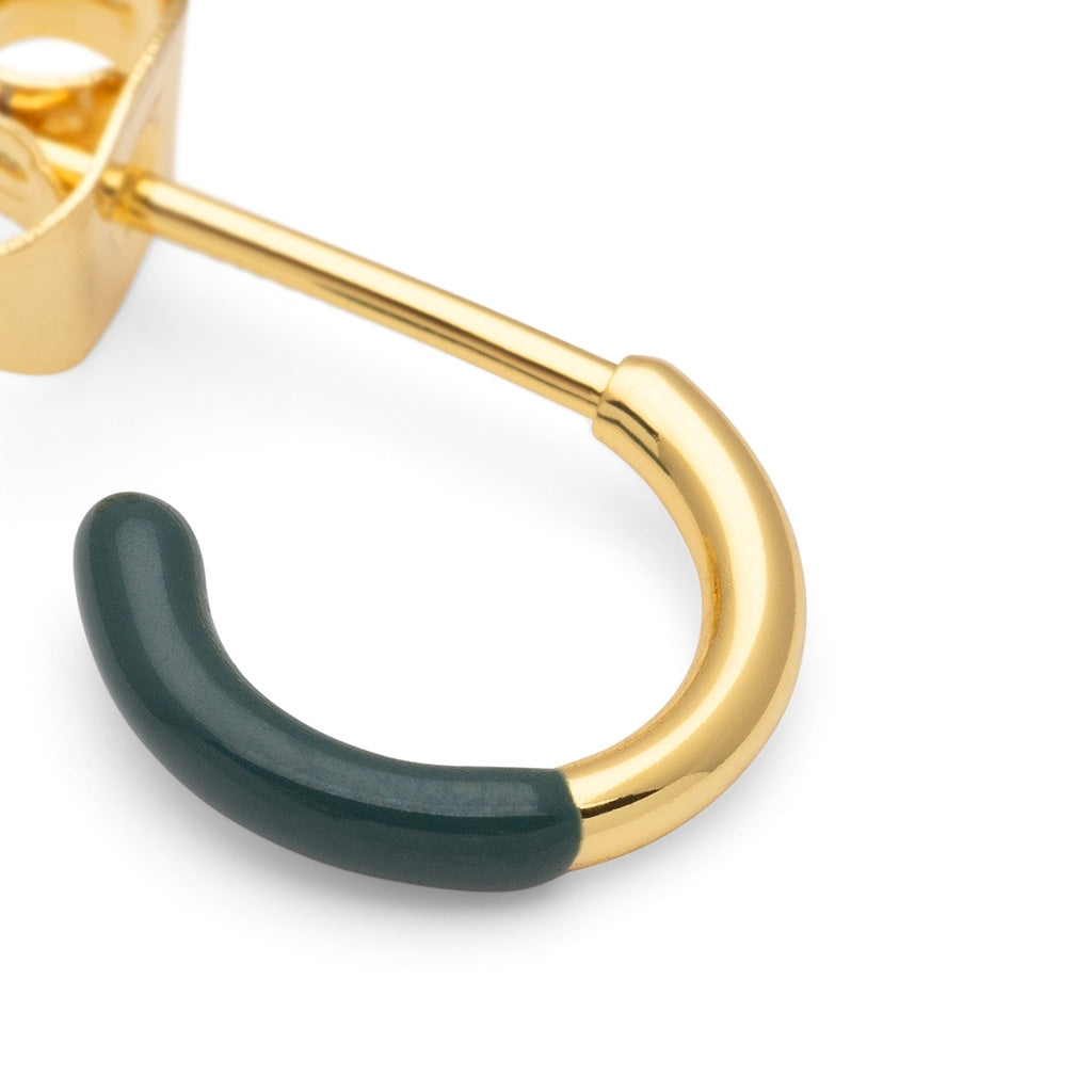 LULU Copenhagen Color Hoop Half Dip boucle d'oreille 1 pièce plaqué or Hoops North Sea Green
