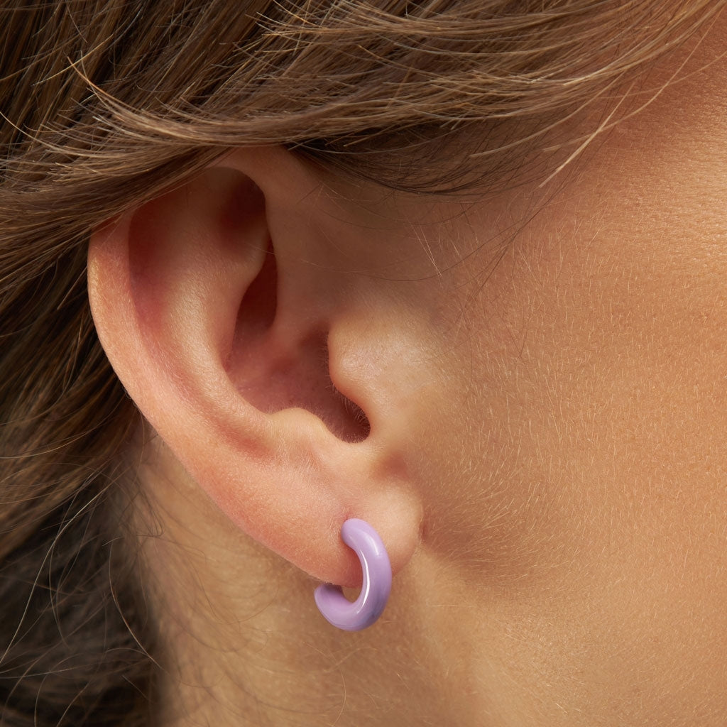 LULU Copenhagen Color Hoops Chunky Paire Hoops Purple