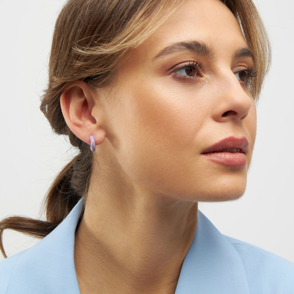 LULU Copenhagen Color Hoops Chunky Paire Hoops Purple