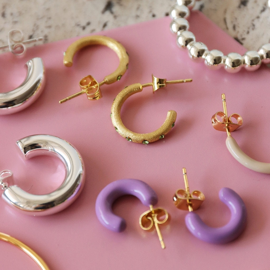 LULU Copenhagen Color Hoops Chunky Paire Hoops Purple
