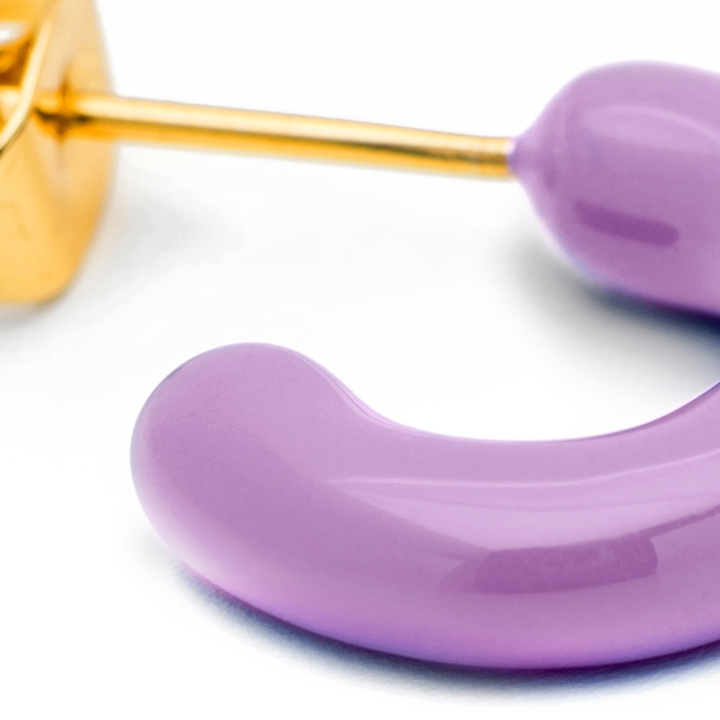 LULU Copenhagen Color Hoops Chunky Paire Hoops Purple