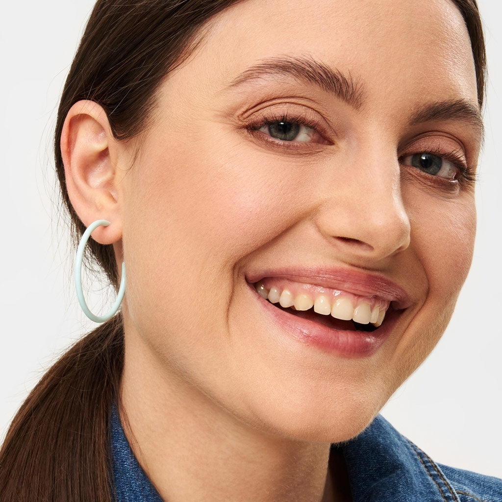 LULU Copenhagen Color Hoops Large Paire Hoops Mint