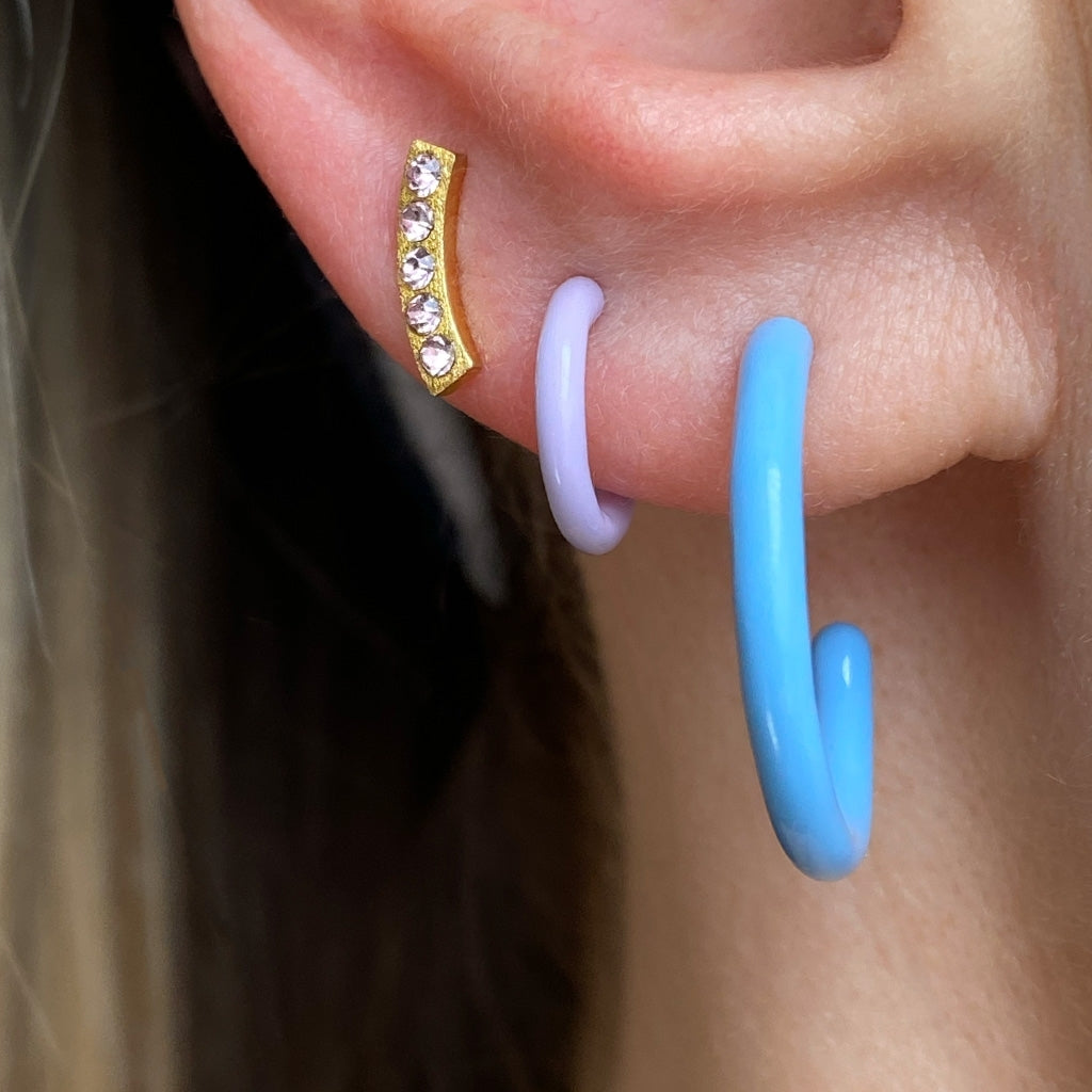 LULU Copenhagen Color Hoops Medium paires Hoops Light Blue