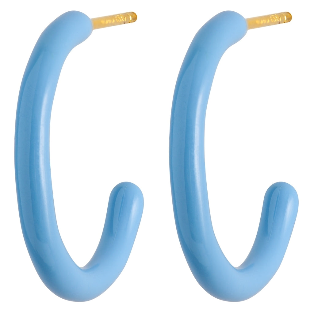 LULU Copenhagen Color Hoops Medium paires Hoops Light Blue