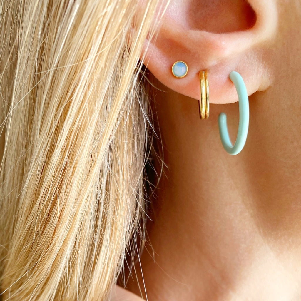 LULU Copenhagen Color Hoops Medium paires Hoops Mint
