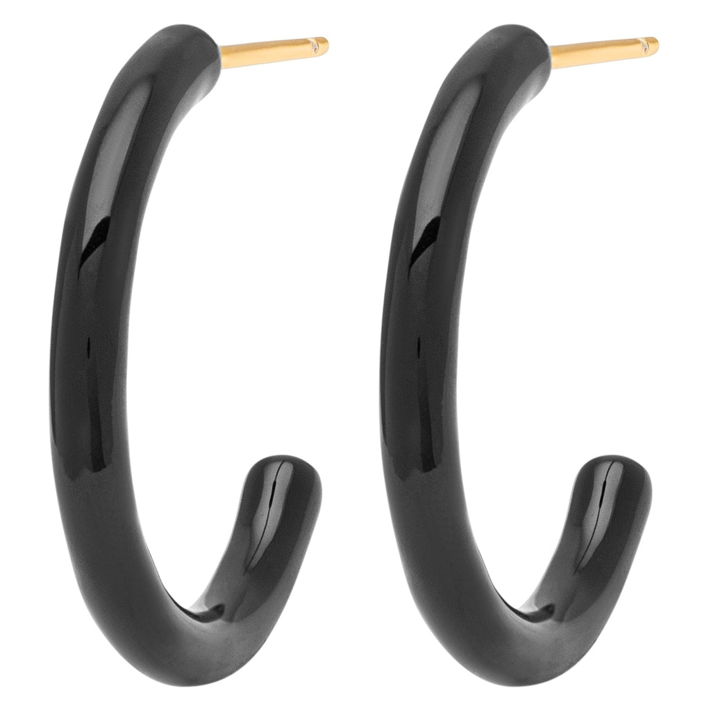 LULU Copenhagen Color Hoops Medium paires Hoops Black