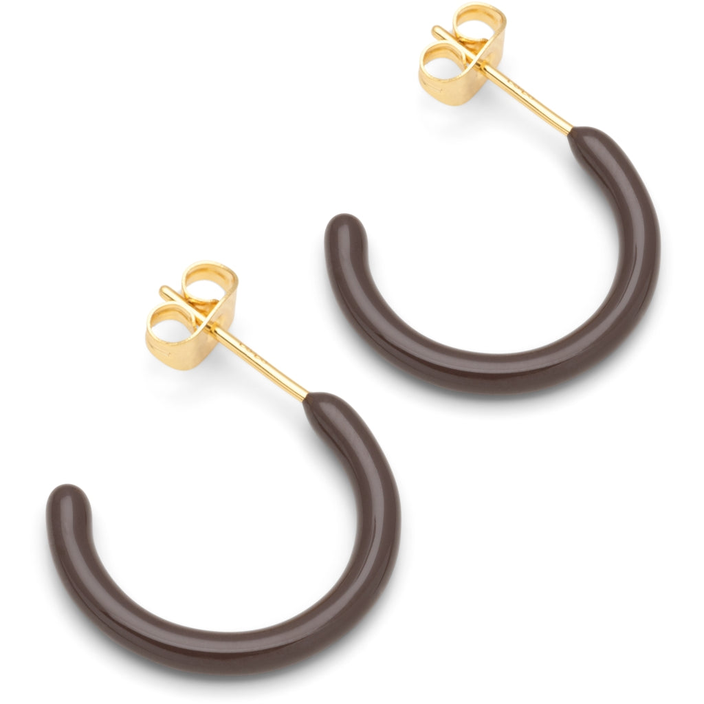 LULU Copenhagen Color Hoops Medium paires Hoops Cocoa Powder