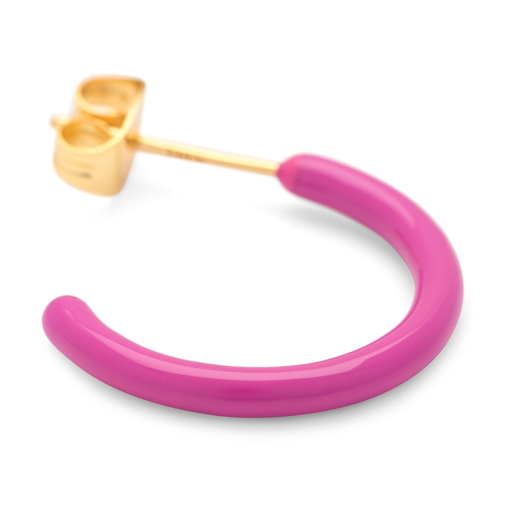 LULU Copenhagen Color Hoops Medium paires Hoops Electric Fuchsia Pink