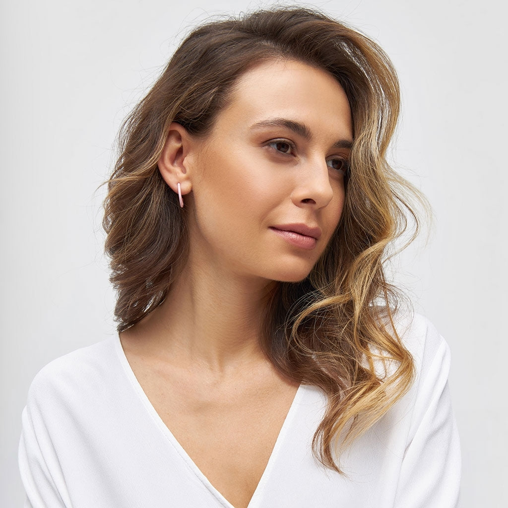 LULU Copenhagen Color Hoops Medium paires Hoops Light pink