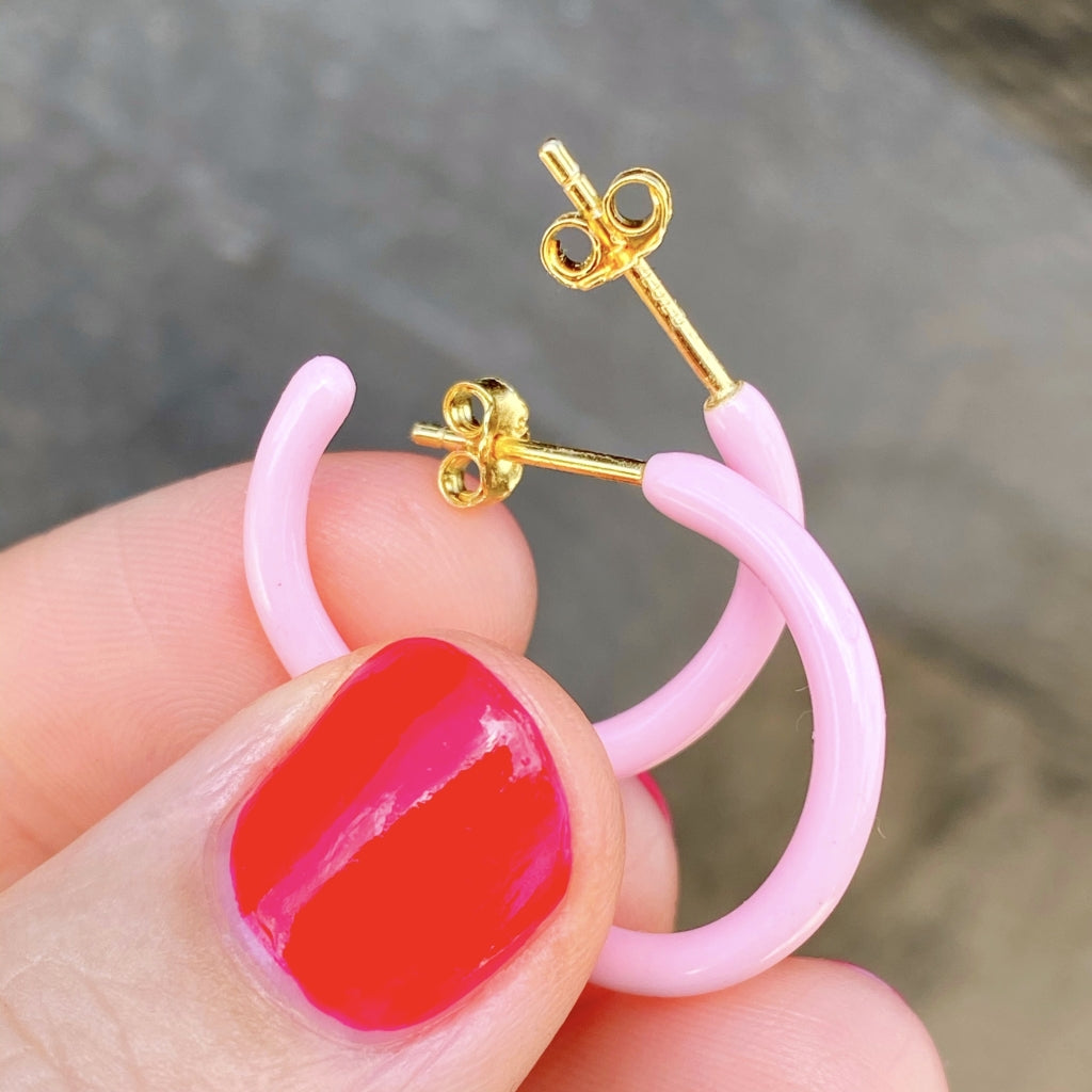 LULU Copenhagen Color Hoops Medium paires Hoops Light pink